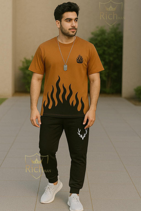 Men`s Printed Micro Track Suit-2Pcs Comfort Wear